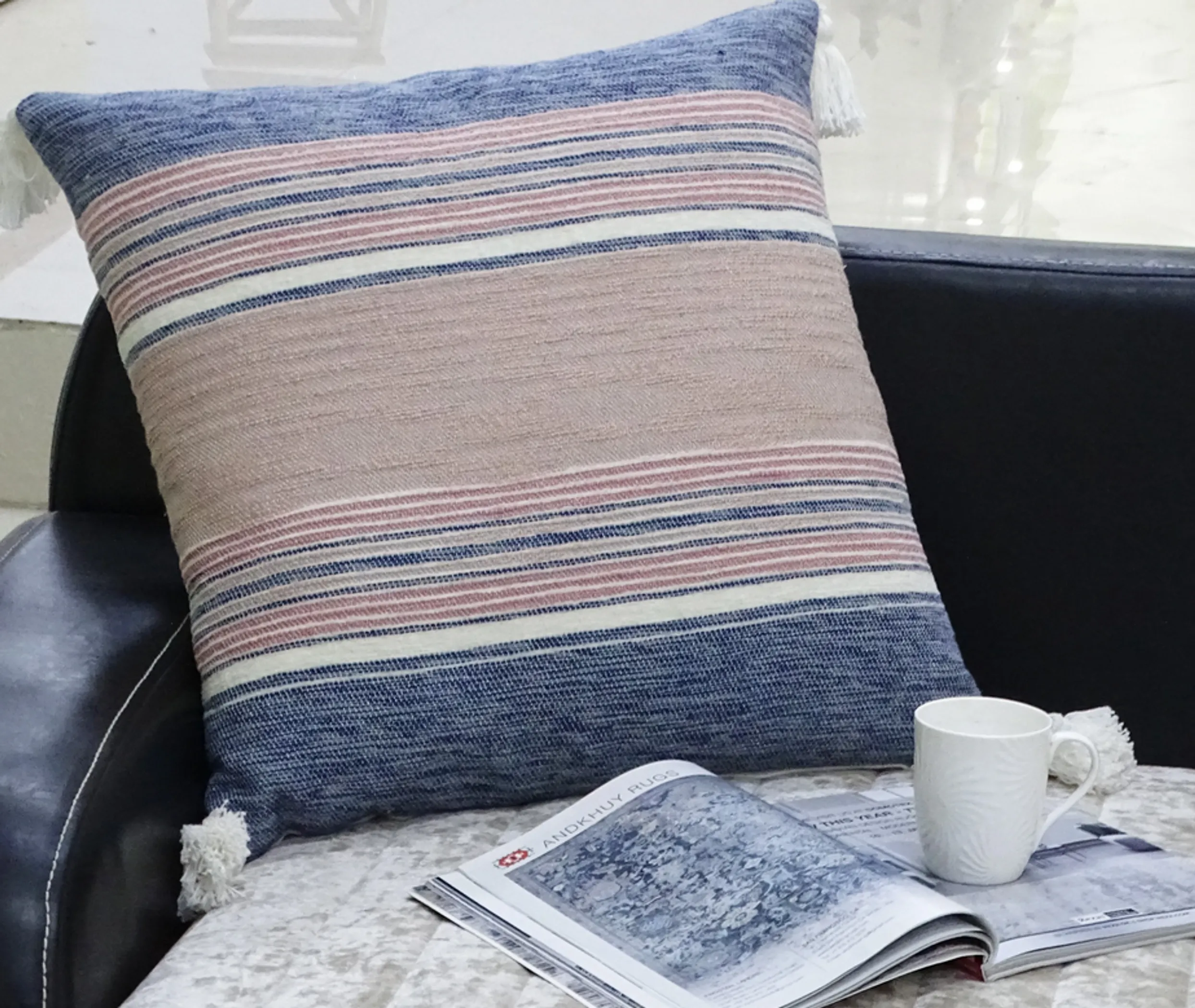 810043922432.0.td_size_1 Chicos Home 22" X 22" Throw Pillow for couch with Tassels - Image 1
