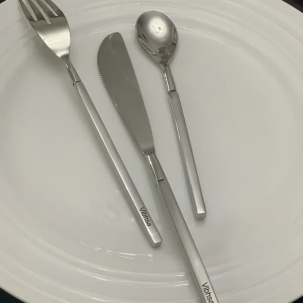 Vibhsa 18-PC Flatware Set (Dinner Knife, Dinner Fork, Dessert Spoon)