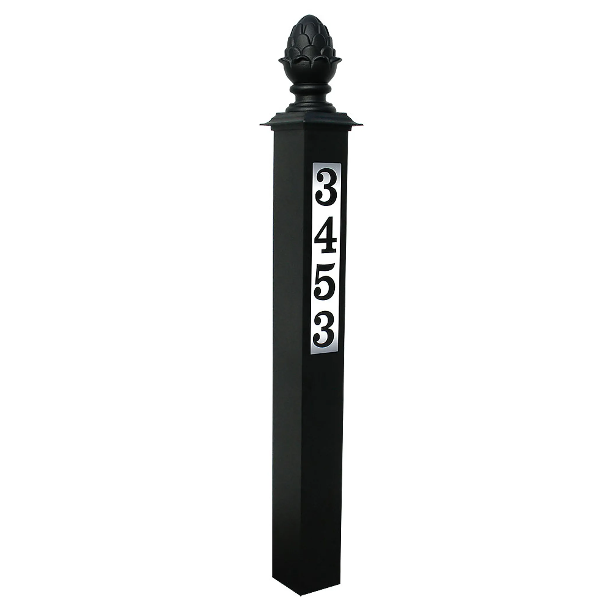 LAP-4X4-S3.0.td_size_1 Lighted Address Post With Decorative Finial - Image 1