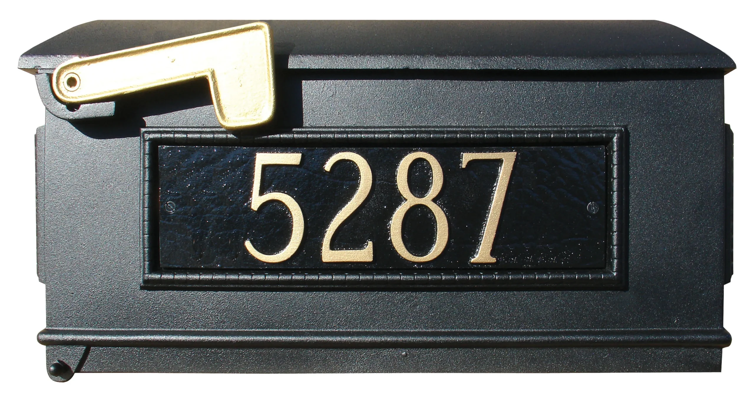 LM3P-BL.0.td_size_1 Lewiston Mailbox Only With 3 Cast Aluminum Personalized Address Plates - Image 1
