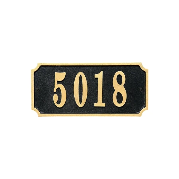 Waterford Rectangle Cast Aluminum With Gold Border Address Plaque